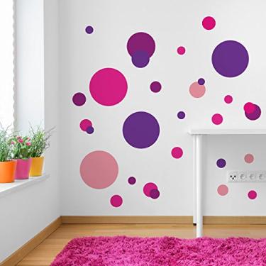 Imagem de Adesivo de Parede Bolas Coloridas Rosa