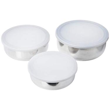 Imagem de Conjunto de Potes com Tampa 3 Peças, Euro, IN0068, Inox