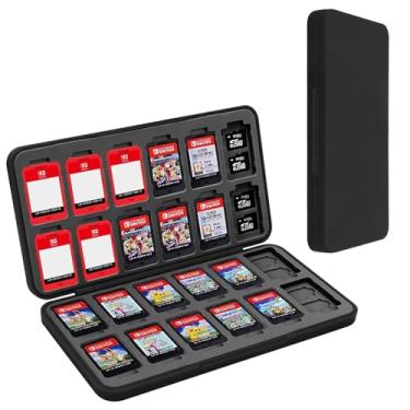 Imagem de Switch Game Card Case for Switch 2 & OLED & Lite,Portable Black Memory Storage Holder with 24 Game Card Slots and 24 Micro SD Cards Slots for Easy carrying