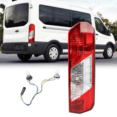 Imagem de KAMDKI Conjunto de luz traseira RH adequado para Ford Transit 150 250 350 350HD 2015-2025 Lâmpada traseira do lado direito do passageiro lâmpada de freio com lâmpadas e arnês tipo halogênio com rodas