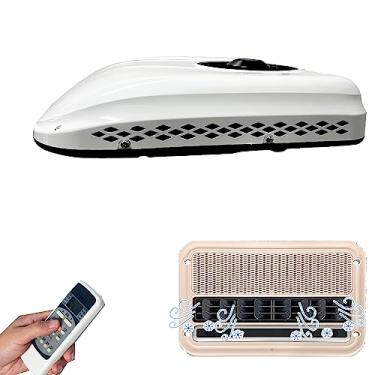 Imagem de Treeligo Ar condicionado de telhado CC de 12V – Mini Van A/C para telhado RV | Grelha de camada única | Ultrafina | Apenas refrigeração | para RV/caminhão/semi-caminhão/reboque de barco/reboques/cabine de dormir