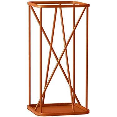 Imagem de YYBOES Suporte de guarda-chuva para corredor, porta de entrada, suporte de guarda-chuva, suporte de metal, suporte de guarda-chuva quadrado livre, com ganchos, para bengalas de caminhada, entrada