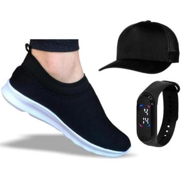 Imagem de Tênis Meia Casual Comfort Feminino Masculino Macio Leve Calce Fácil Or