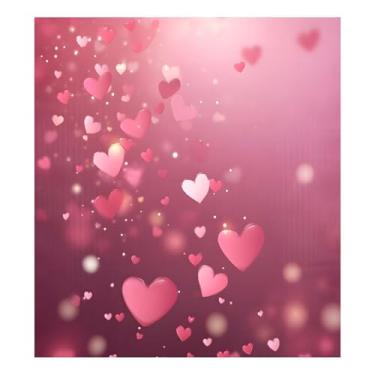 Imagem de Qilmy Capa magnética para máquina de lavar louça Dia dos Namorados amor coração 58 x 66 cm porta frontal capas decorativas de geladeira adesivo folha magnética máquina de lavar louça painel decalque