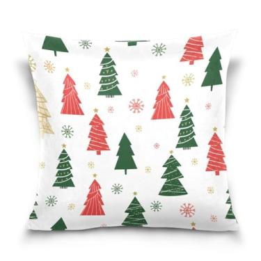 Imagem de Wassud Capa de almofada decorativa de árvore de Natal 40,6 x 40,6 cm para sofá sofá casa fazenda decoração de quarto (237)