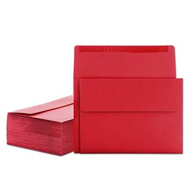 Imagem de Envelopes de convite, pacote com 100 envelopes 12 x 18 cm, envelopes A7 para convites, vermelho, 14 x 19 cm