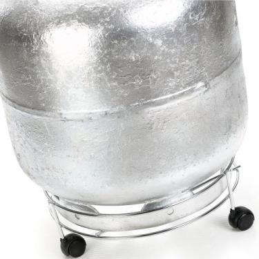 Imagem de Suporte para Botijão de Gás Arthi em Aço Cromado com Rodízio, UNICA