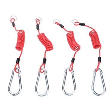 Imagem de POCREATION 4 Cabos do Freio do Reboque Pces, Cabos de Reboque Rv de 4 Pés Com Grampo à Terra, Fio Resistente Freio de Emergência de Aço agitado para o Rv