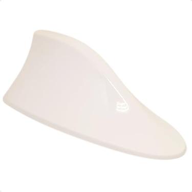 Imagem de Antena Tubarão Shark com Sinal de Rádio FM AM Multimarcas Ideal para Carros com Teto Curvo (Branco Pérola)