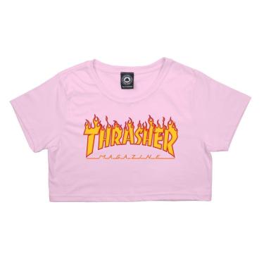 Imagem de Camiseta Thrasher Flame Logo Crop Girl-Unissex