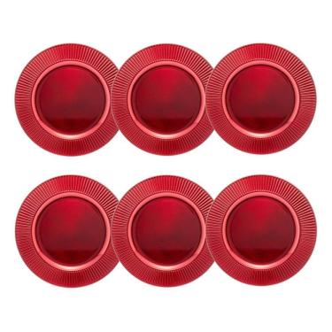 Imagem de Cj 6 Sousplats de Plástico Prime Vermelho 33cm Lyor