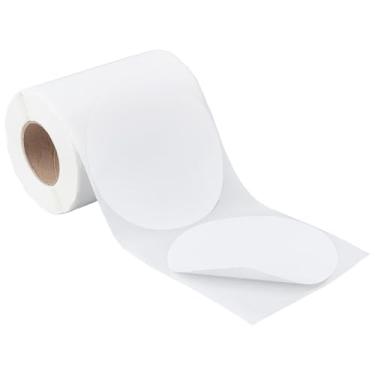 Imagem de NBEADS 300 etiquetas redondas, etiquetas autoadesivas grandes redondas de código de cores de 9 cm rolo de adesivos em branco para armazém, negócios, venda, escritório, casa, branco