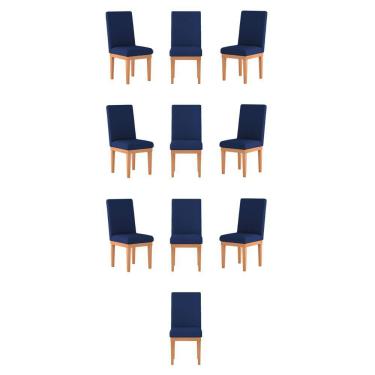 Imagem de Kit 10 Cadeiras Estofadas azul Marinho