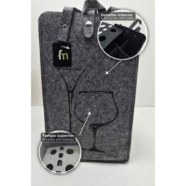Imagem de Bolsa Sacola Vinho Champagne Premium Adega Presente Gourmet Felcro Tér
