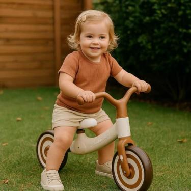 Imagem de Bicicleta Equilíbrio Infantil Sem Pedal Marrom Rosa Menina Criança 3 A