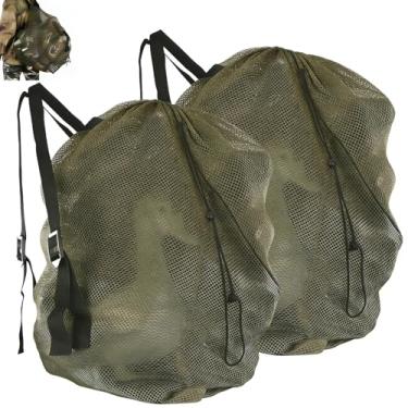 Imagem de Sacos de caça malha pato chamariz saco para ganso peru caça aves aquáticas mochila, exército verde saco chamarizes com 2 alças de ombro (Exército Verde-2 Pacotes)