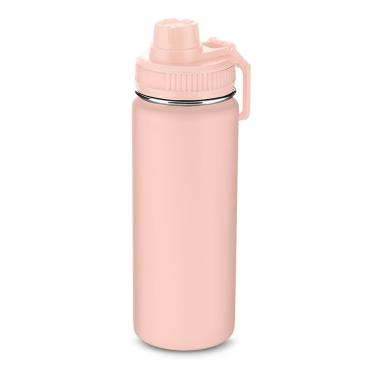 Imagem de Garrafa Térmica Rosa 570ml Com Alça - Ideal Para Bebidas Quentes E Frias!