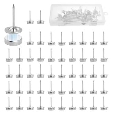 Imagem de GOLD DEER 50 conjuntos de pinos magnéticos, mini tachas redondas fortes de 10 x 3 mm para polegar, pinos magnéticos para quadro de avisos de parede, quadro de cortiça, pôster para pendurar fotos, com