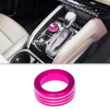 Imagem de BORUIEN Capa de botão 4WD para Chevy Colorado 2024 2025 2026 acessórios internos capa de interruptor de tração nas quatro rodas console central decoração de anel de alumínio (rosa, modelos 4WD)