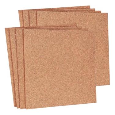 Imagem de GSHLLO 8 peças de folhas autoadesivas de cortiça grande placa de cortiça azulejos de parede base fina fazendo rolhas descascar e colar azulejos de cortiça pegajosos para decoração de parede 300 x 300