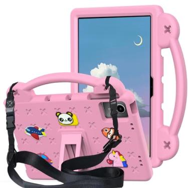 Imagem de QYiiD Capa infantil para tablet TCL NXTPAPER 11 modelo 9466X6 2023, capa protetora de EVA infantil à prova de choque com alça de suporte, alça de ombro, suporte para TCL NXTPAPER 11 polegadas, rosa