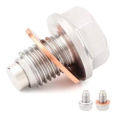 Imagem de Bujão de drenagem de óleo magnético de motor M12x1.5 de aço inoxidável com 6 arruelas, serve para Polaris RZR Sportsman Kawasaki KLR650 Yamaha YZ400F Honda CB CBR CFR Motocicleta Dirt Bike ATV UTV BMW