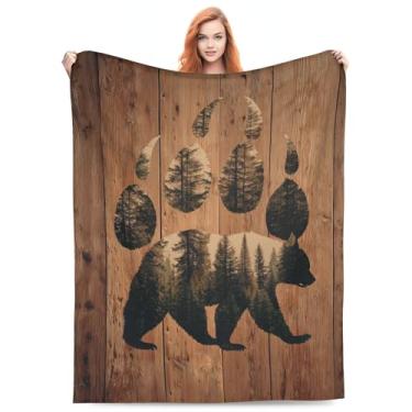 Imagem de Cobertor de urso 152 x 127 cm, cobertores de flanela macios para sofá-cama, viagens, mantas leves para decoração de sala de estar, presentes para a família, amigos, escritório em casa