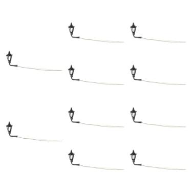 Imagem de JunZheHub 10 Miniaturas de Luminárias de Parede, Decoração DIY para Micro Paisagens, Acessórios para Modelos de Postes de Luz LED para Jardins de Fadas, 100