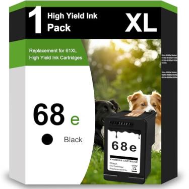 Imagem de OULADUN Cartucho de tinta preta 68e 68e de substituição para série 68, compatível com impressoras Envy 6555e, 6552e, 6155e, 6152e, 6558e (1 preta)