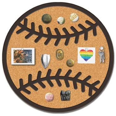 Imagem de CRASPIRE Placa de cortiça com alfinete de beisebol emoldurado para exibição de boletim esportivo 24 x 24 cm, madeira, roxo, decorativo, cortiça, broche de memória, suporte de lapela, armazenamento