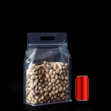 Imagem de Sacos de armazenamento de fundo plano de plástico com alça de transporte para guardar alimentos, embalagem com zíper, recipientes convenientes e portáteis para passeios (18 x 28 cm), pacote com 18