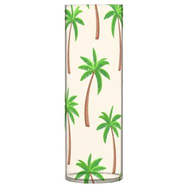 Imagem de CEBUGI Vaso de flor de palmeira 10 x 30 cm, vaso cilíndrico para flores, vaso transparente inquebrável para decoração de casa de festa de casamento