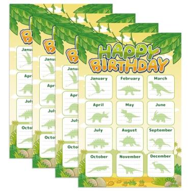 Imagem de 4un. Calendário de Aniversário, Gráfico Happy Birthday Papel Reutilizável para Sala Aula Decoração Quadro de Avisos Materiais para Professor