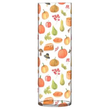 Imagem de CEBUGI Vaso de flores de frutas para colheita de outono 10 x 30 cm, vaso cilíndrico para flores, vaso transparente inquebrável para decoração de casa de festa de casamento