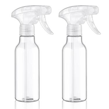 Imagem de Garrafas de spray de plástico de 250 g/260 ml, frasco vazio para limpeza de névoa/fluxo de água resistente para soluções de culinária, óleos essenciais, cuidados com o cabelo (1 pacote, transparente)
