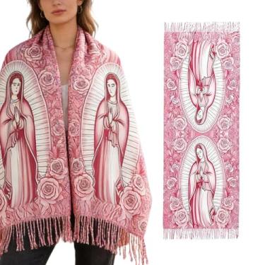 Imagem de Virgem Maria para Mulheres - Acessório Diário Macio Quente com Estampa Floral,Cachecol Manto Edredão Feminino | Para Viagens Hotel Jardim Interior Exterior Casa Apartamento