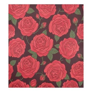 Imagem de Blueangle Capa magnética para lava-louças rosas vermelhas dos namorados, decoração da capa da máquina de lavar louça, adesivos de eletrodomésticos, adesivos de eletrodomésticos, 58 cm C x 66 cm