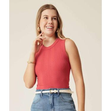 Imagem de Blusa Regata Feminina Canelada Marisa-20020, Vermelho, PP