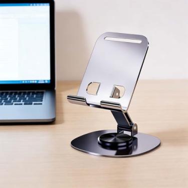Imagem de Suporte de telefone de metal, suporte de celular ajustável em altura e ângulo de rotação de 360°, suporte de celular de mesa para a maioria dos telefones e tablets de 4 a 13 polegadas (roxo)
