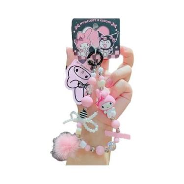 Imagem de Chaveiro De Miçangas Rosa My Melody Hello Kitty Kawaii Sanrio Anime Ca
