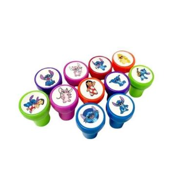 Imagem de Kit 4 Carimbo Lilo & Stitch Infantil Scrap Escolar Brinquedo - Topmixs