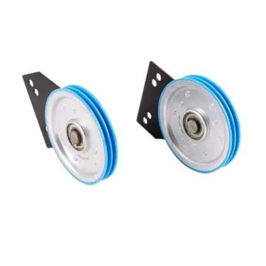 Imagem de 2 peças/lote Roda de corda de ranhura dupla para porta de hall de elevador 140 x 20 x 6204 acessórios de elevação