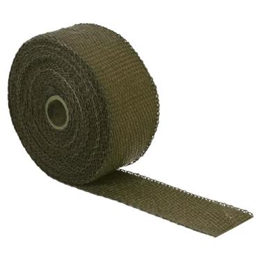 Imagem de HARFINGTON Envoltório térmico de escapamento de 5 cm x 10 m de titânio fibra de rocha vulcânica para motocicleta fita de proteção térmica para tubulação de carro, caminhão, mangueira, fiação elétrica