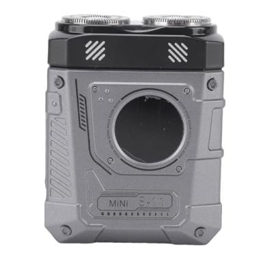 Imagem de Dioche Mini Aparador de Barba Elétrico Portátil Sem Fio Ferramenta de Barbear Compacta para Trabalho Em Viagens Retoques Rápidos ABS 400mAh Bateria (Prata Preto)