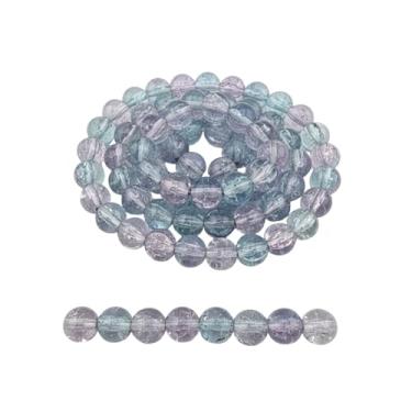 Imagem de DandS ltd Contas de vidro Crackle Lampwork para fabricação de joias, Dream Blue, pulseiras vibrantes, colares, brincos, suprimentos de miçangas e kits de artesanato para joias artesanais, 80 peças de