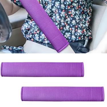 Imagem de DUSCOKE 2 peças de capas de cinto de segurança de carro longas, almofada protetora de cinto de segurança de malha macia para condução confortável, almofada respirável para cinto de segurança de carro