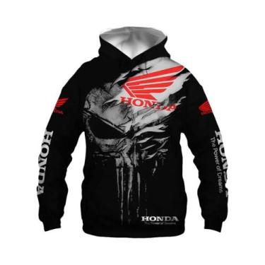 Imagem de Moletom Masculino Honda Oversized Com Estampa 3D De Corrida De Moto, M
