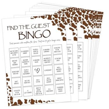 Imagem de Baby Shower Games - Find The Guest Bingo Game for 30 Guests with Game Cards, Gender Reveal Game, Cowboy Baby Shower Supplies (23)