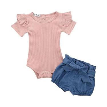 Imagem de Conjunto de Roupa de Verão para Bebês Recém-Nascidos - Top e Calça com