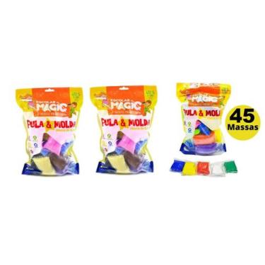 Imagem de Kit 3 Pacote Massa De Eva Pula E Molda 15 Cores Diferentes - Grupo Mag